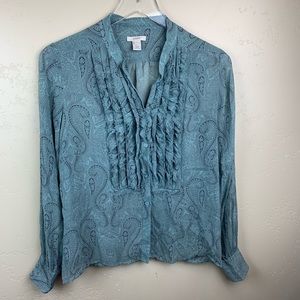 J Crew 100% silk Blouse size 6